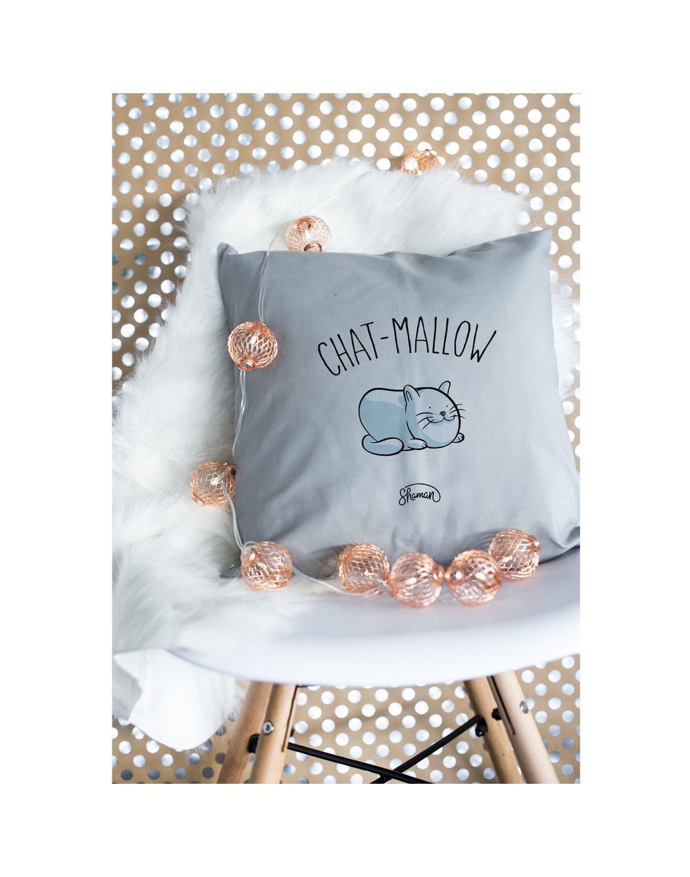 Coussin "chat mallow"