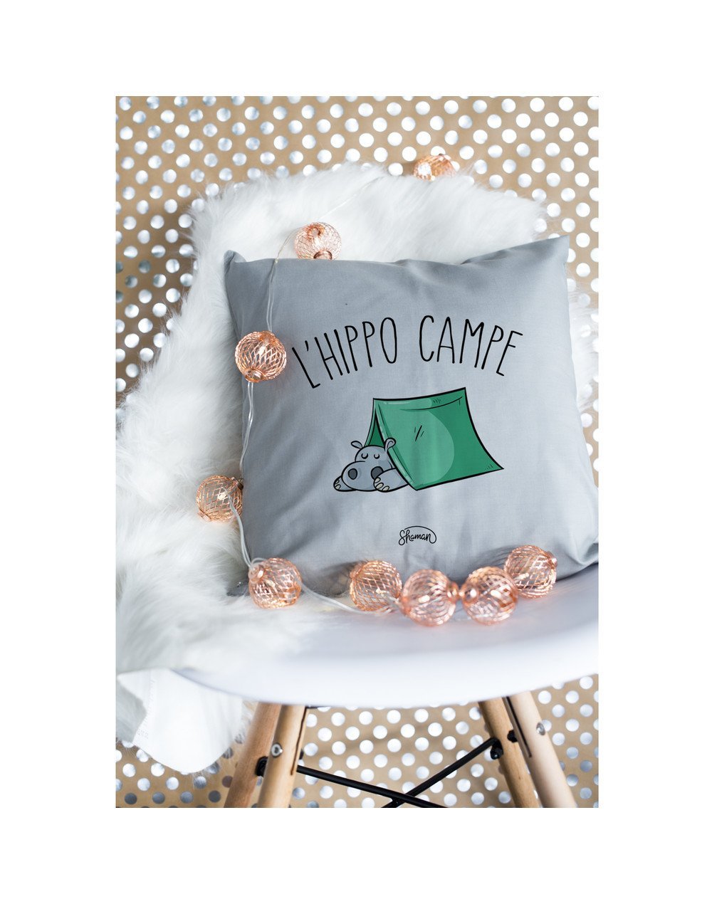 Coussin "Hippo campe"