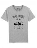 Tee-shirt "Vivre d'amour et de sieste"