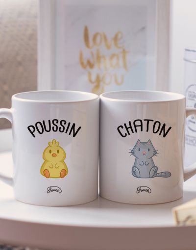 Mugs duo "Poussin - Chaton"