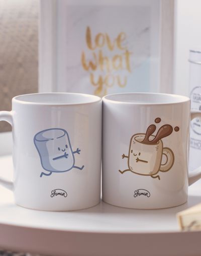 Mugs duo "Chamallow - Café"