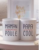 Mugs duo "Maman poule - Papa cool"